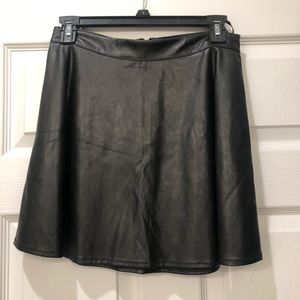 Black faux leather skirt